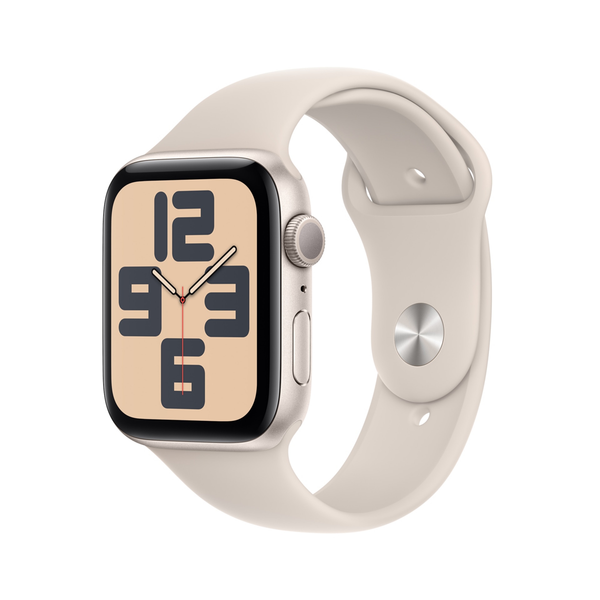 Apple Watch SE 2nd generation (GPS) - 44mm Starlight Aluminum Case with S/M Starlight Sport Band - 32 GB