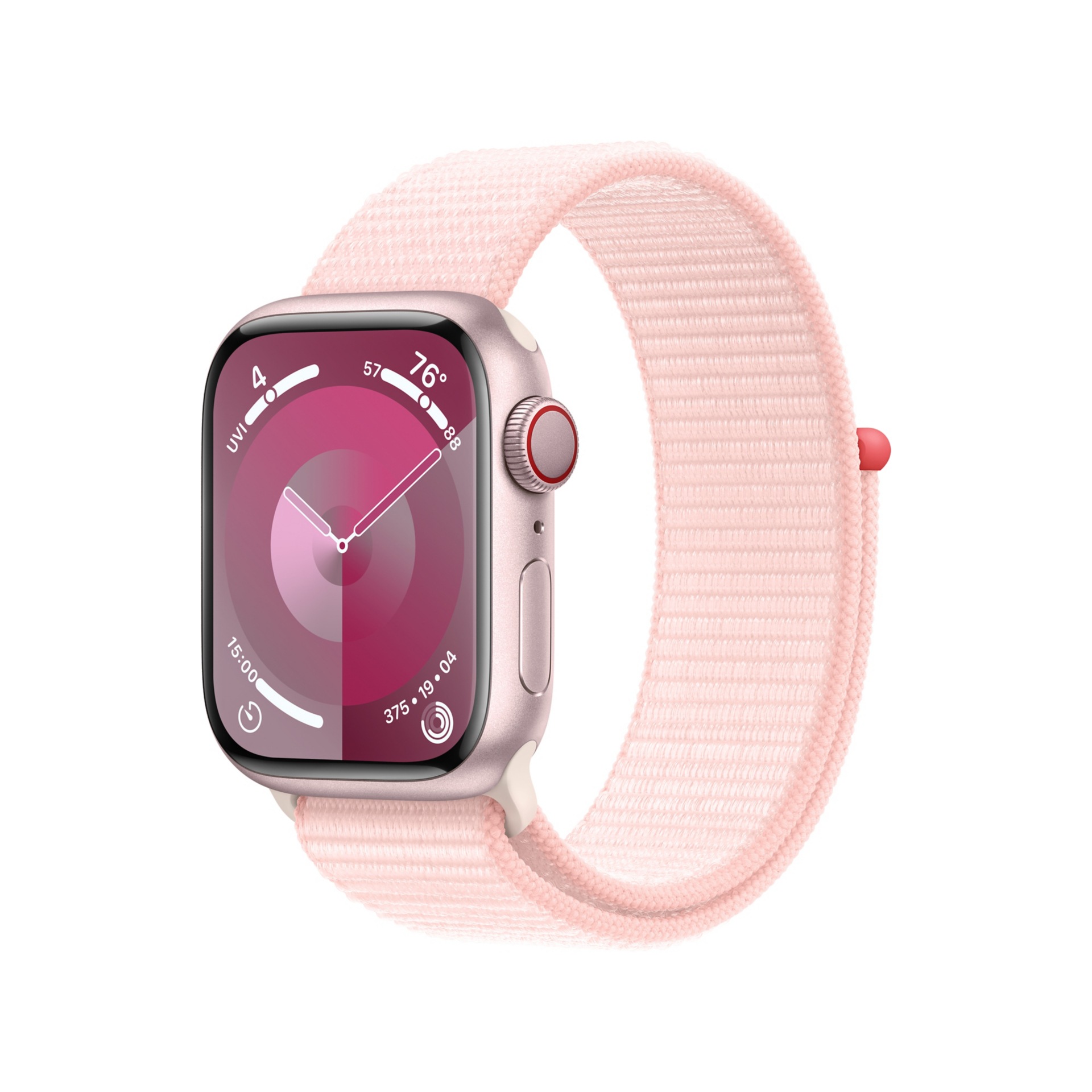 Apple Watch Series 9 (GPS+Cell) 41mm Pink Aluminum Case w Sport Loop