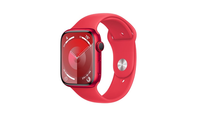 Apple Watch Series 9 (GPS) - 45mm (PRODUCT)RED Aluminum Case with M/L (PRODUCT)RED Sport Band - 64 GB