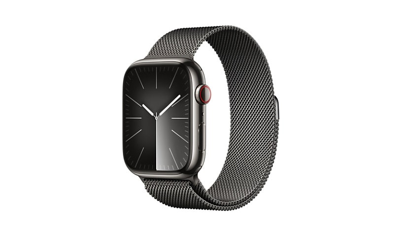 Apple Watch Series 9 (GPS + Cellular) - 45mm Graphite Stainless Steel Case with Graphite Milanese Loop - 64 GB