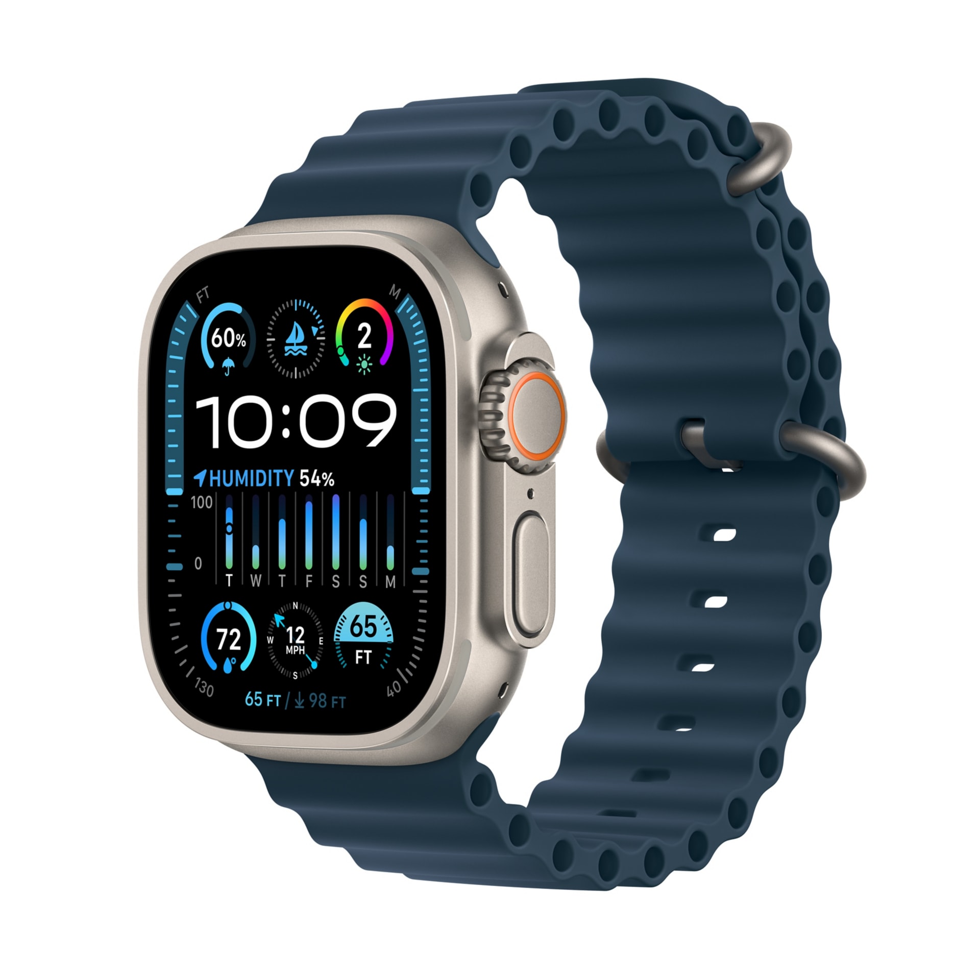 Apple Watch Ultra 2 (GPS+Cell) 49mm Titanium Case w Blue Ocean Band