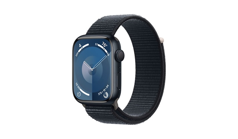 Apple Watch Series 9 (GPS) - Midnight Aluminum 45mm Smart Watch - Midnight Sport Loop - 64 GB