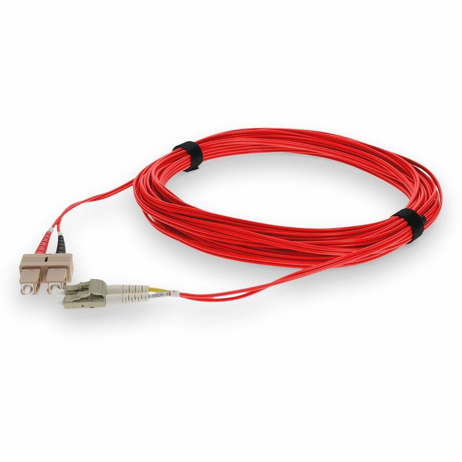 Proline 2m SC to LC Red OM4 Duplex OFNR (Riser-Rated) TAA Fiber Patch Cable