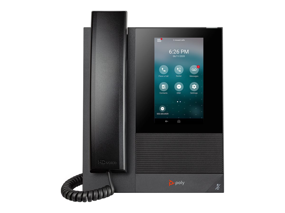 Poly CCX 400 IP Phone - Corded - Corded - Desktop, Wall Mountable - Black - TAA Compliant