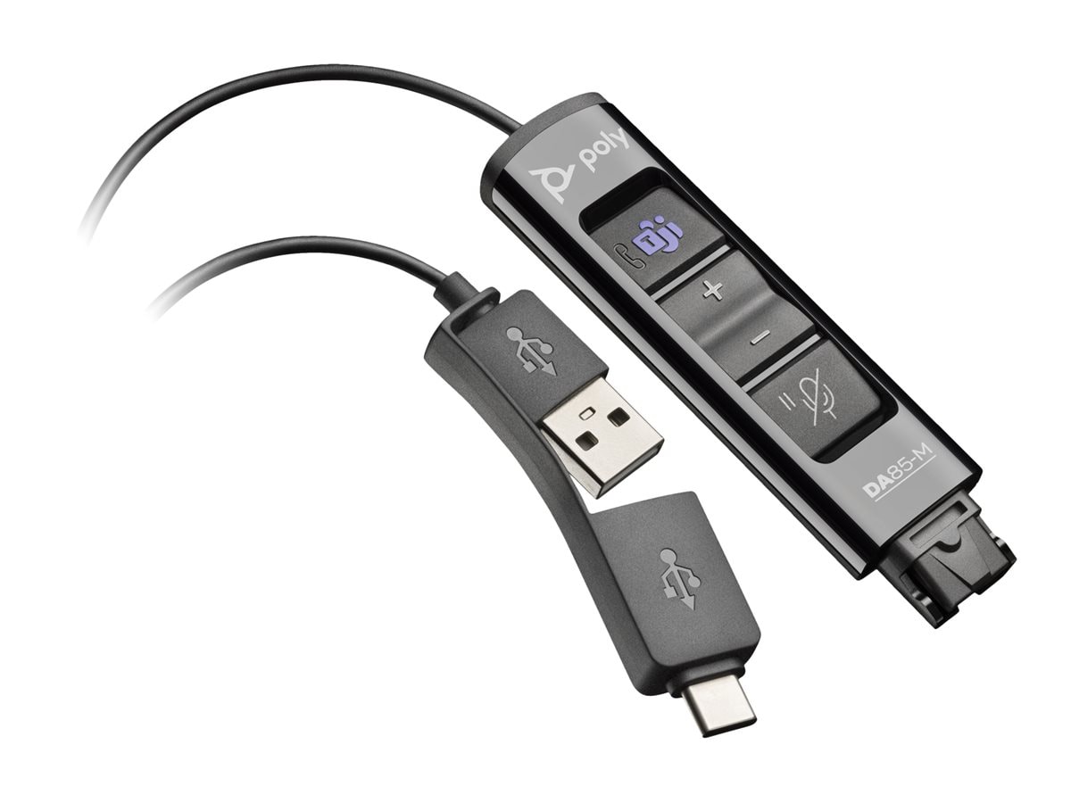 Poly DA85-M USB to QD Black Adapter TAA