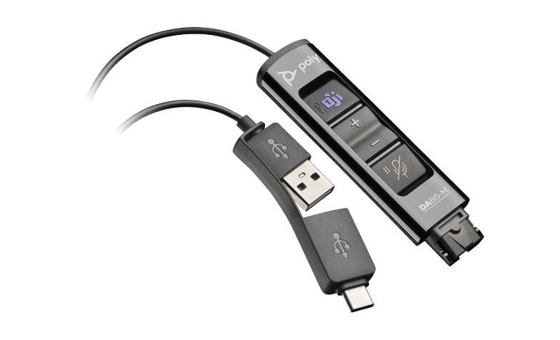 Poly DA85-M USB to QD Black Adapter TAA - 786C8AA - Headset