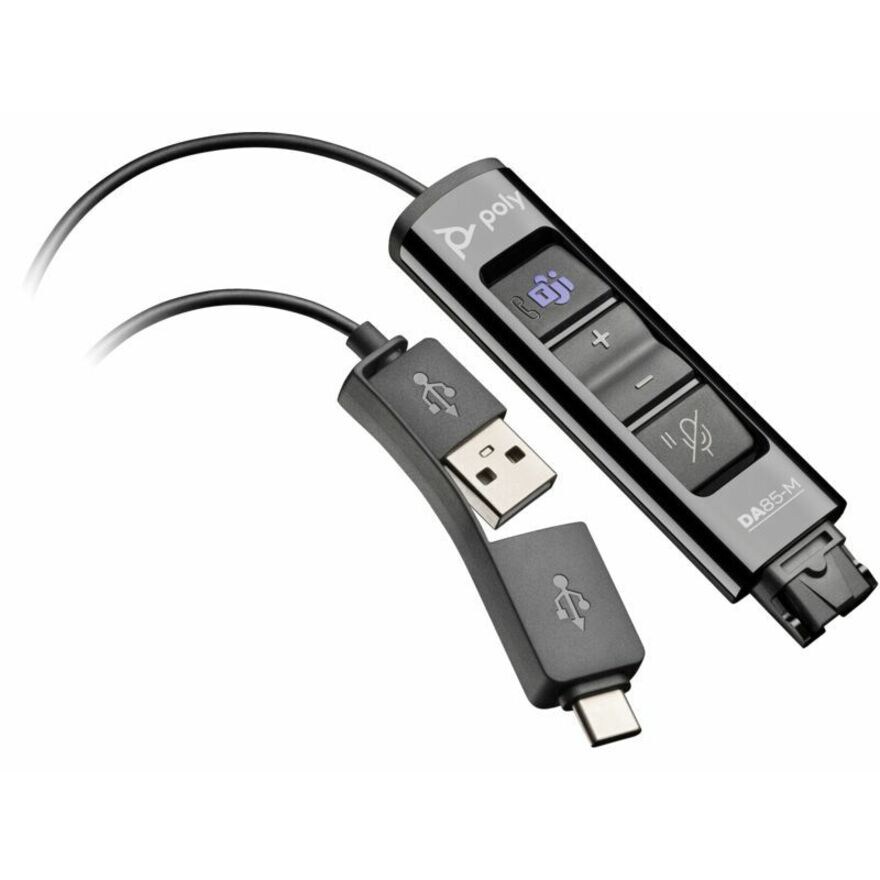 Thumbnail 2 of 2 for Poly DA85-M USB to QD Black Adapter TAA