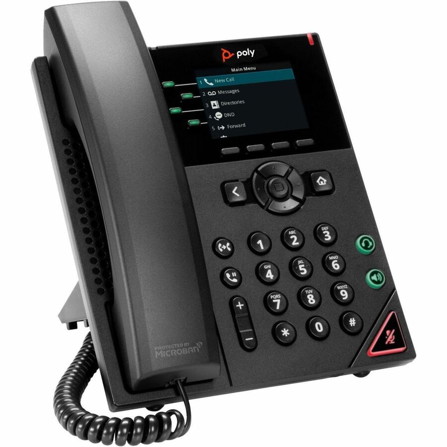 Thumbnail 3 of 6 for Poly VVX 250 IP Phone - Corded - Corded - Desktop, Wall Mountable - Black