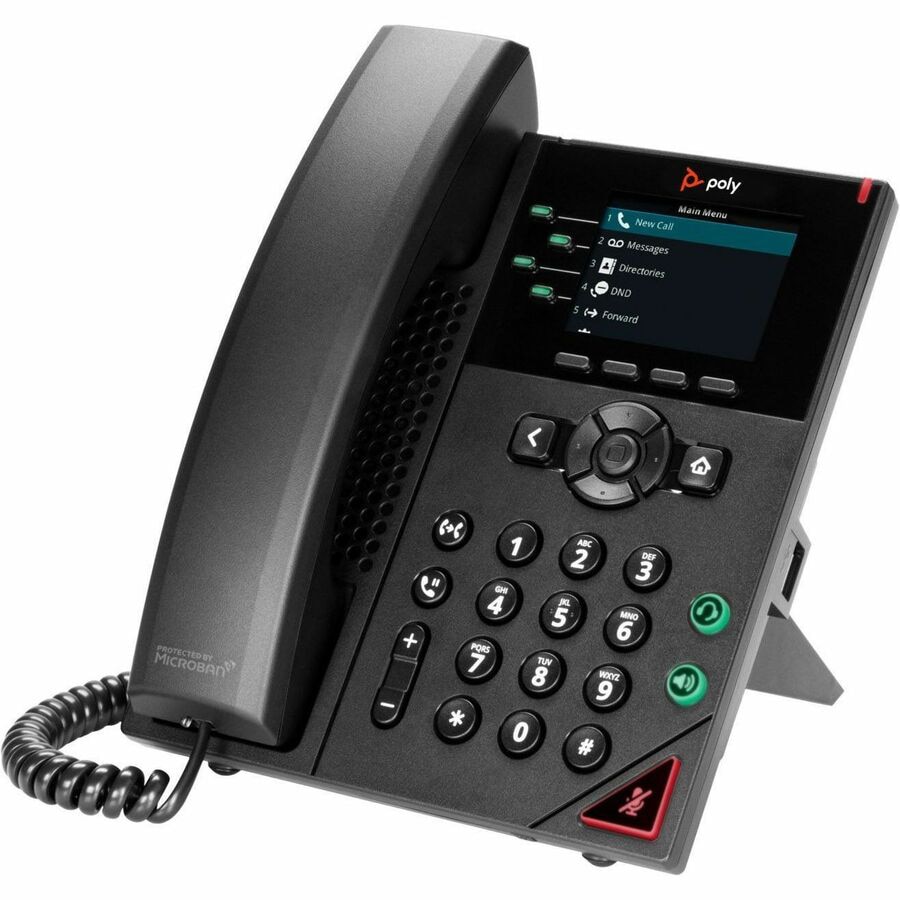 Thumbnail 4 of 6 for Poly VVX 250 IP Phone - Corded - Corded - Desktop, Wall Mountable - Black