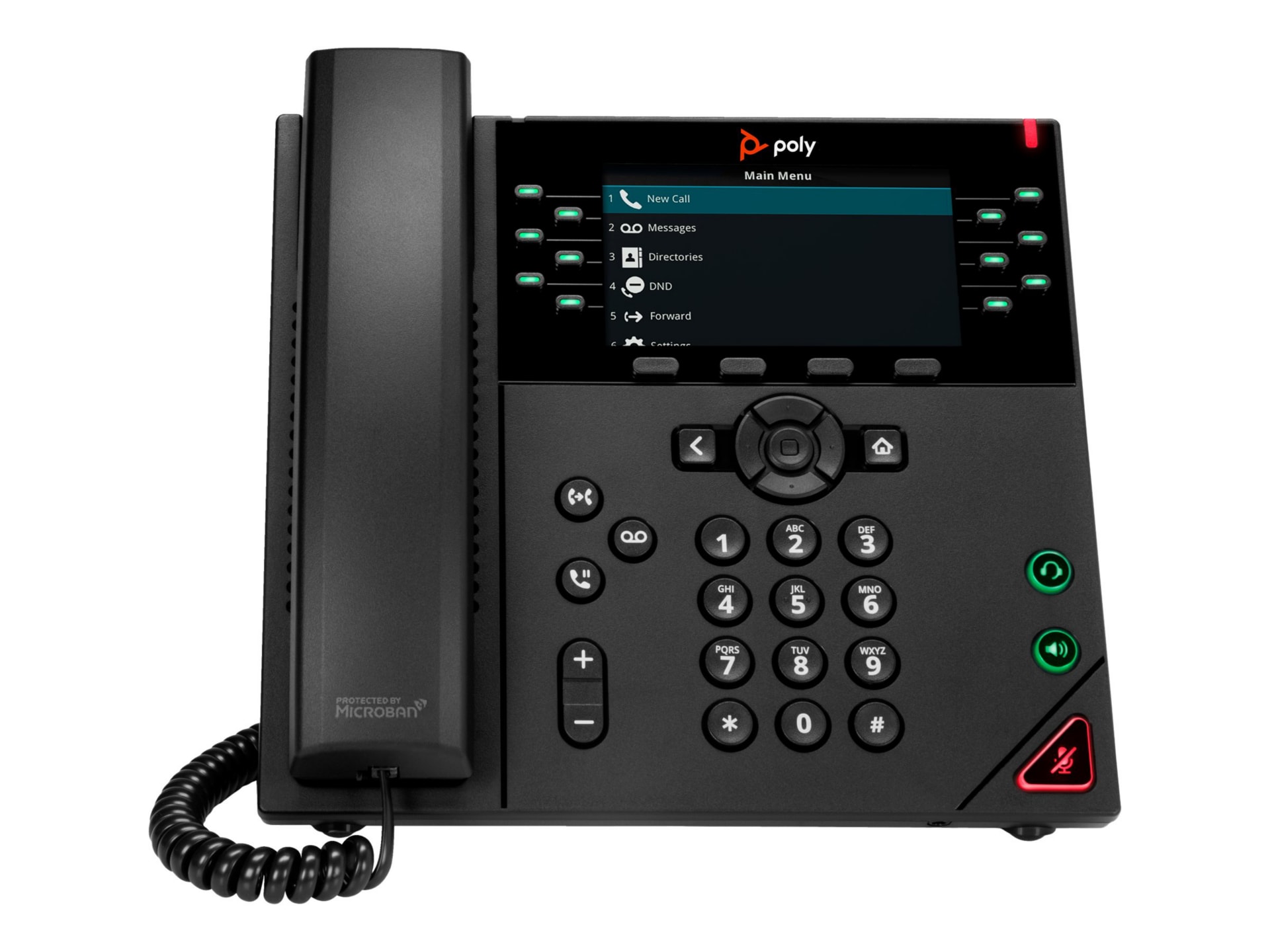 Poly VVX 450 IP Phone - Corded - Corded - Desktop, Wall Mountable - Black