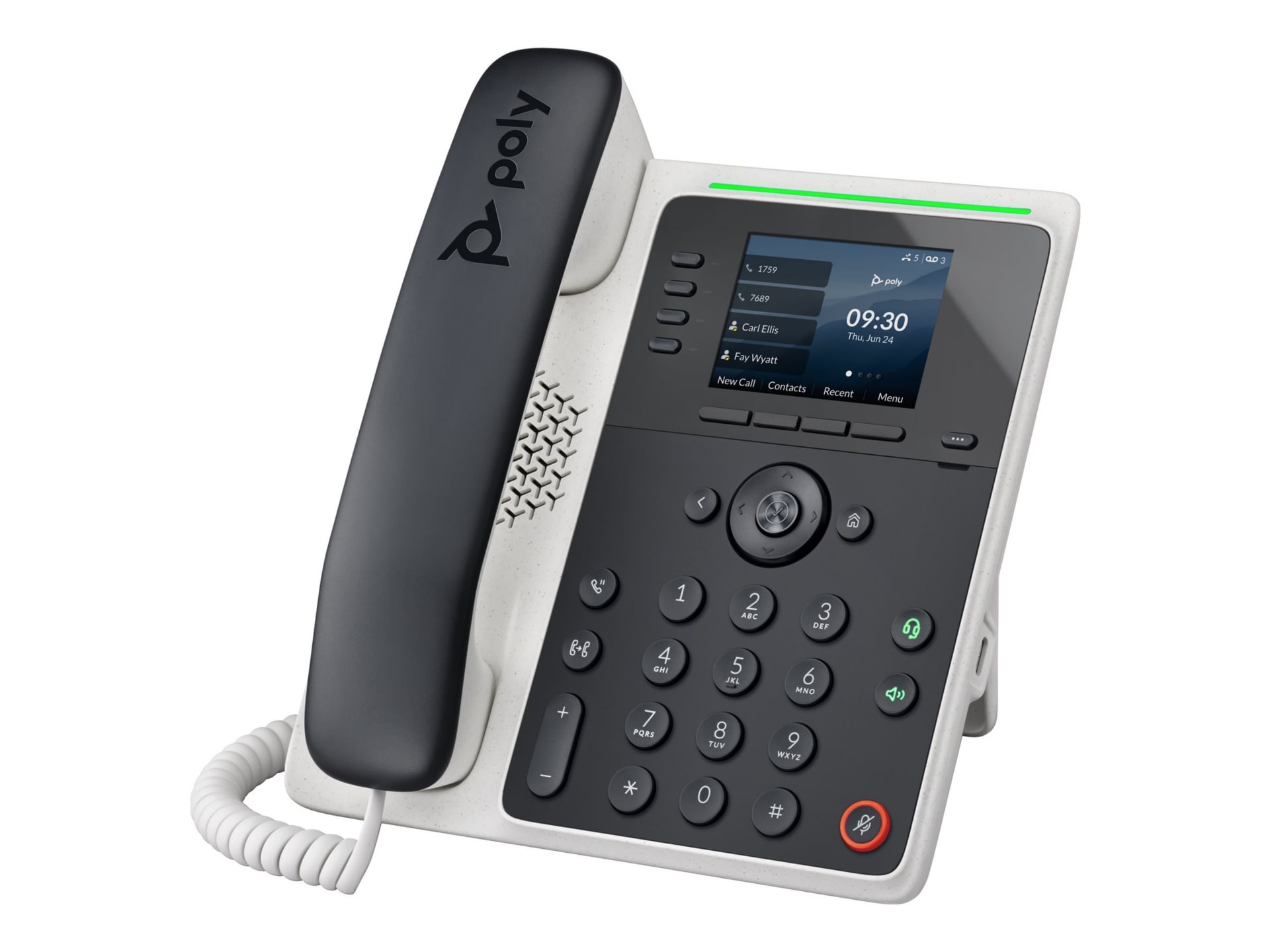 Poly Edge E220 IP Phone - Corded - Corded/Cordless - Bluetooth - Desktop, Wall Mountable - Black