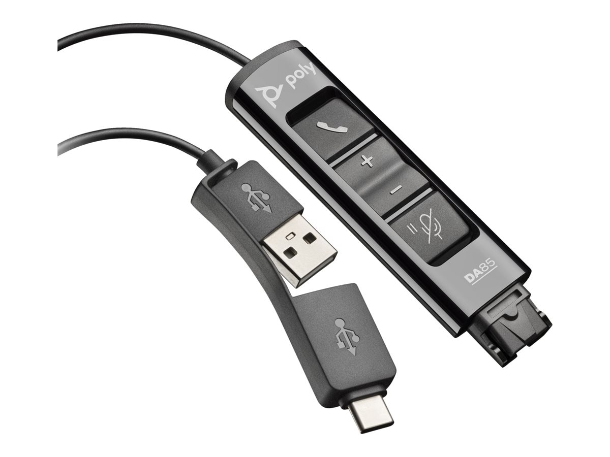 Poly DA75 USB to QD Black Adapter TAA