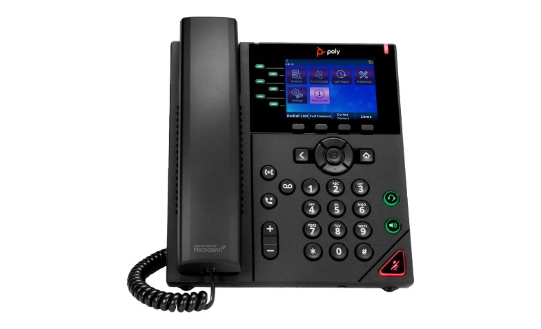 Poly VVX 350 IP Phone - Corded Desktop, Wall Mountable - Black