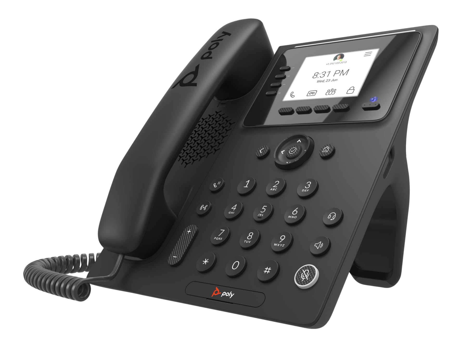 Poly CCX 350 IP Phone - Corded - Corded - Desktop, Wall Mountable - Black