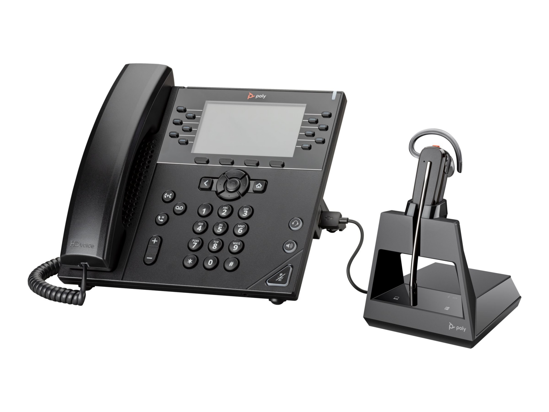 Poly Voyager 4245-M Office Monaural Wireless Earset - Convertible - Microsoft Teams - For Desk Phone, Mobile Phone & PC