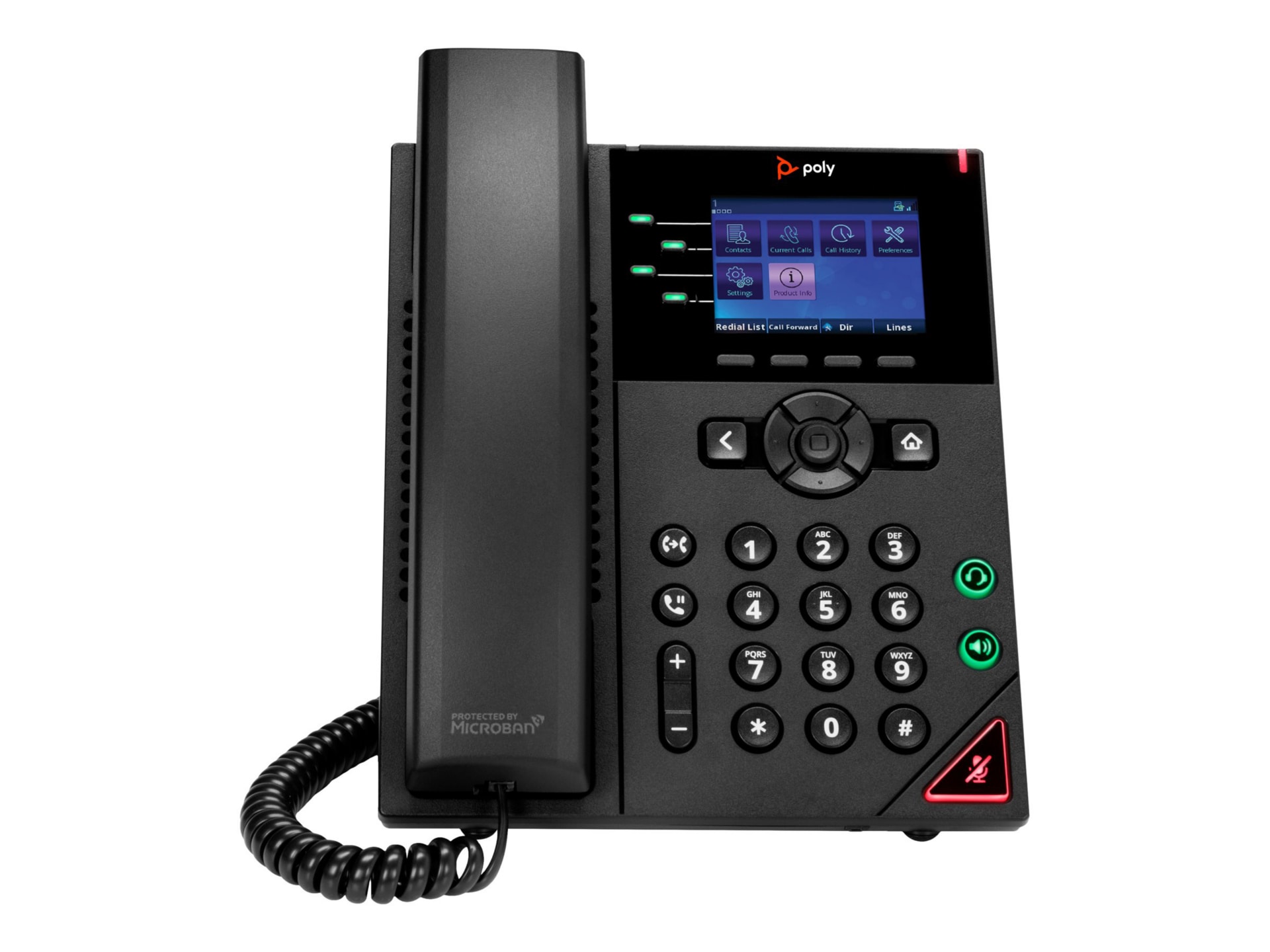 Poly OBi VVX 250 IP Phone - Corded - Corded - Desktop, Wall Mountable - Bla