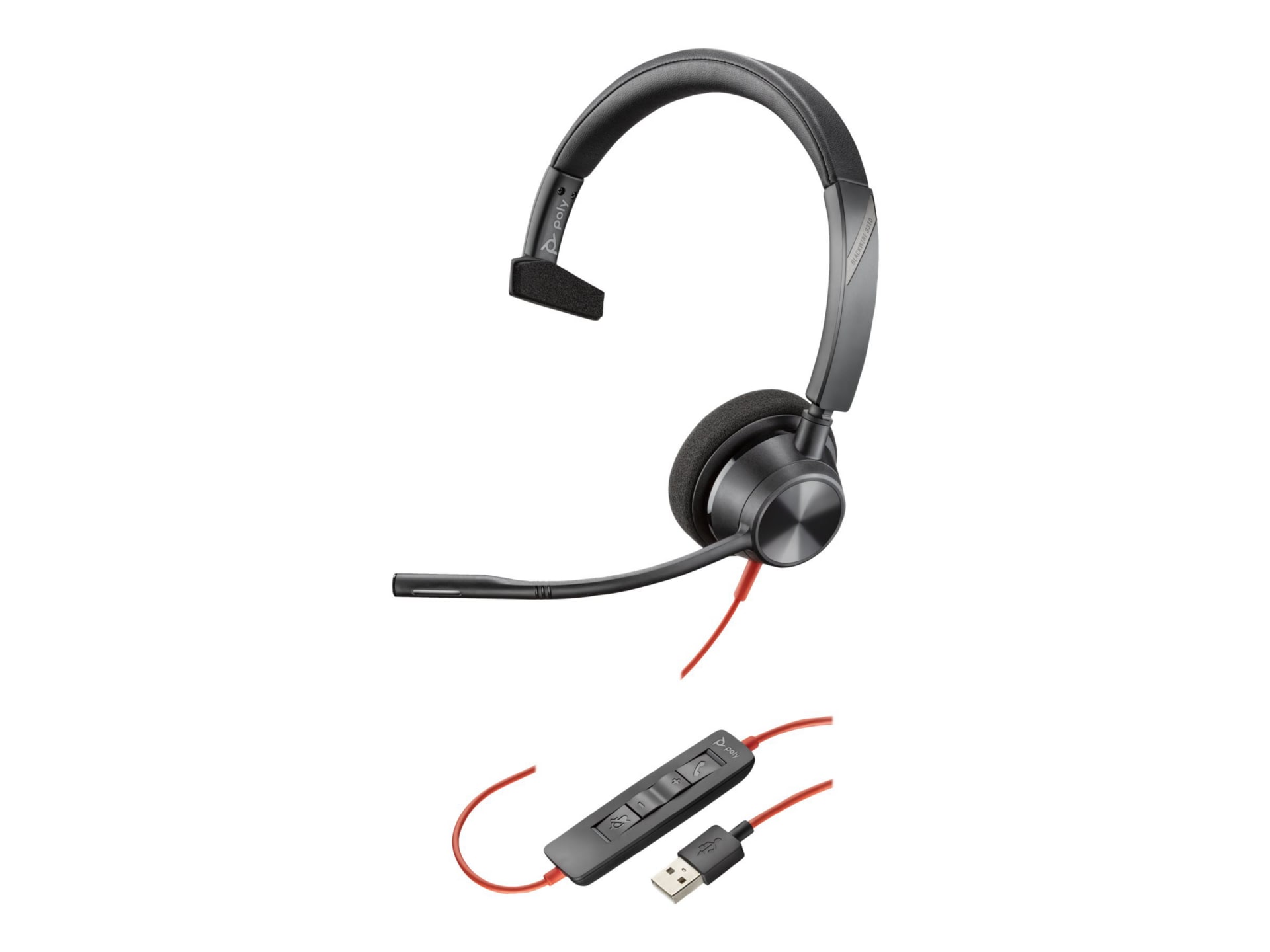 Poly Blackwire 3315 Microsoft Teams Certified USB-A Headset