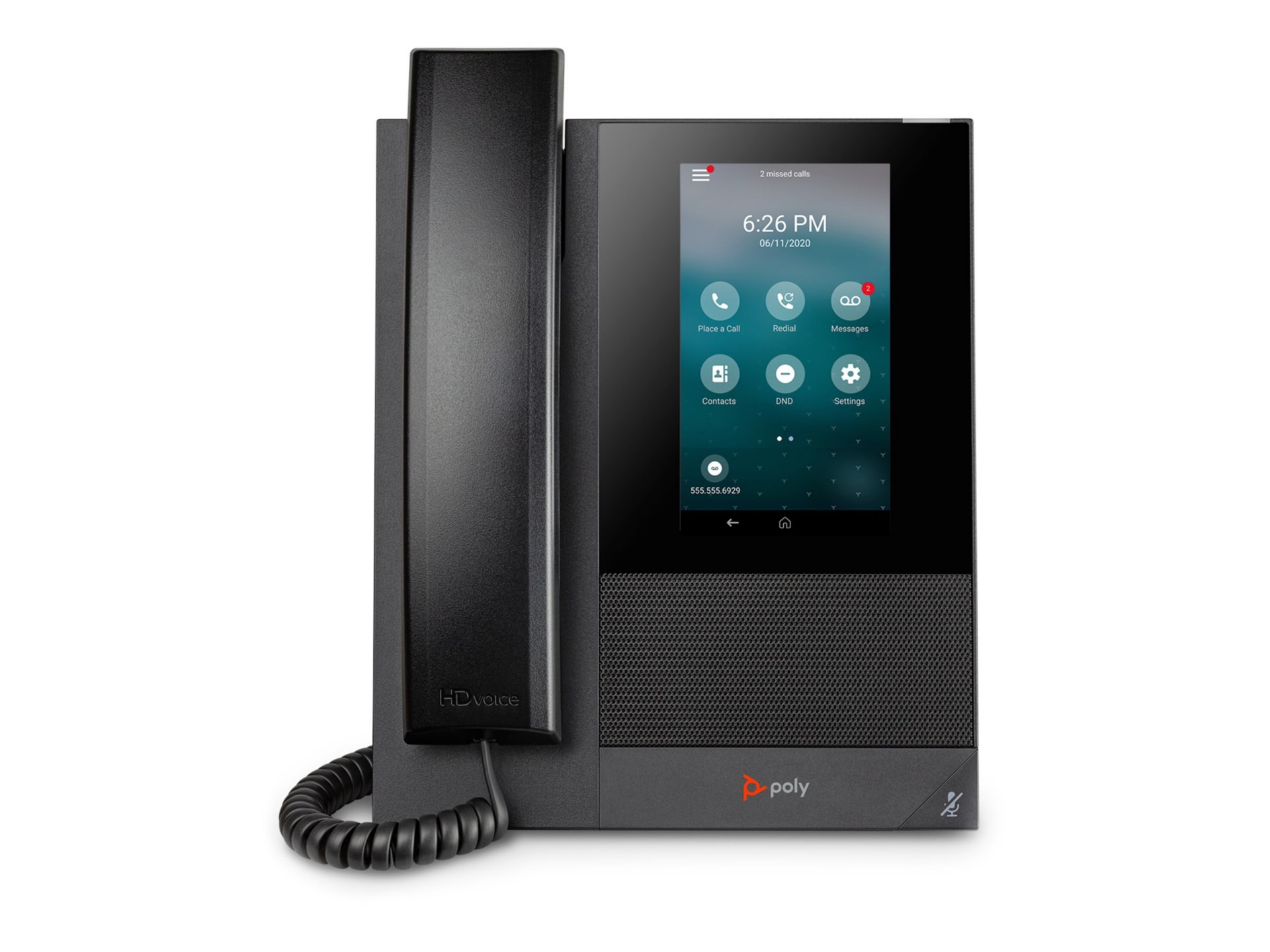 Poly CCX 400 IP Phone - Corded - Corded - Wall Mountable, Desktop - Black