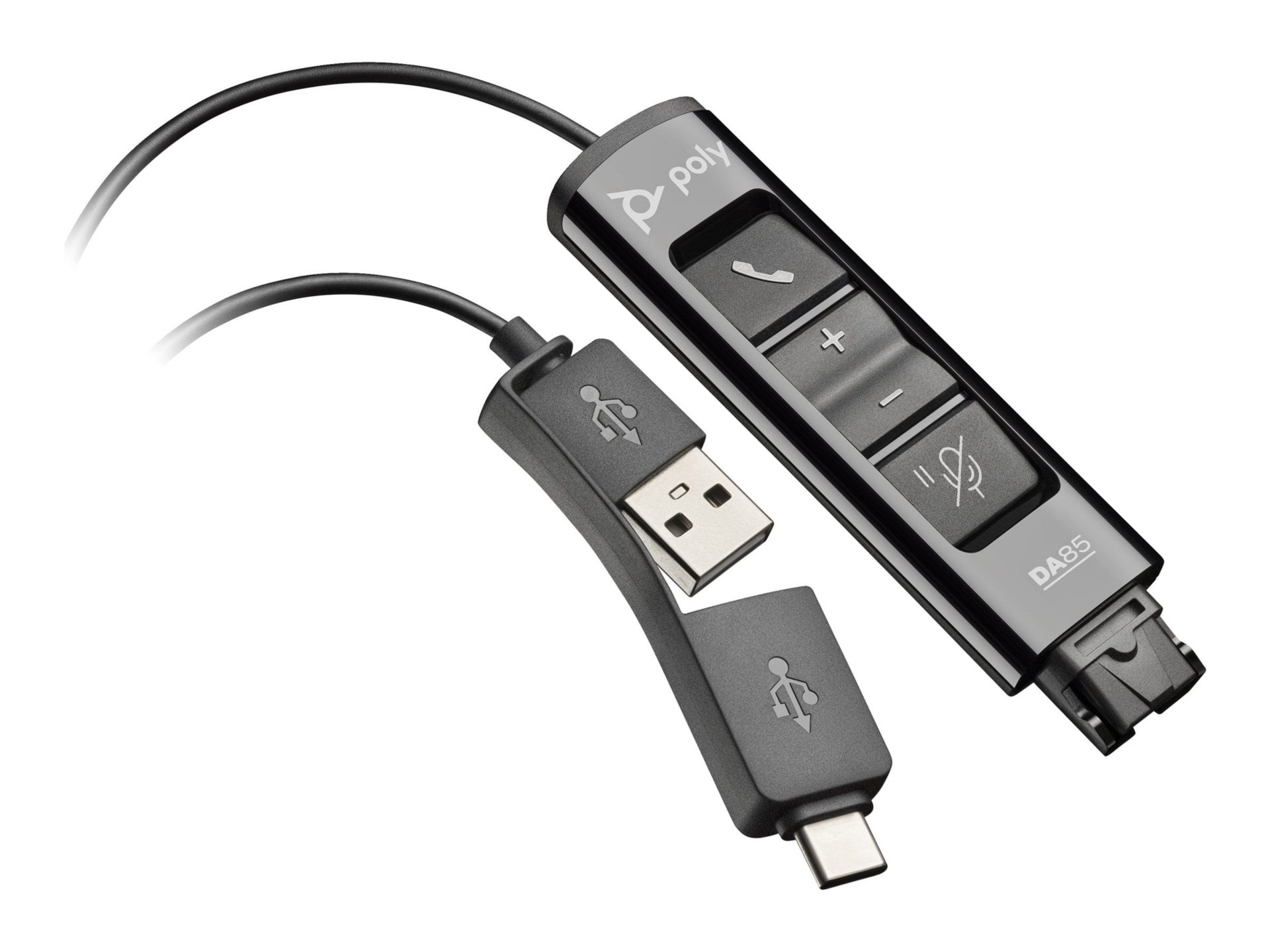 Poly DA85 USB to QD Black Adapter TAA