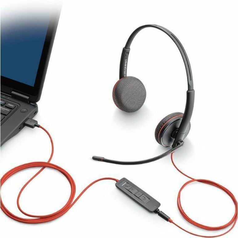 Thumbnail 4 of 5 for Poly Blackwire 3220 Stereo Headset +USB-C/A Adapter TAA