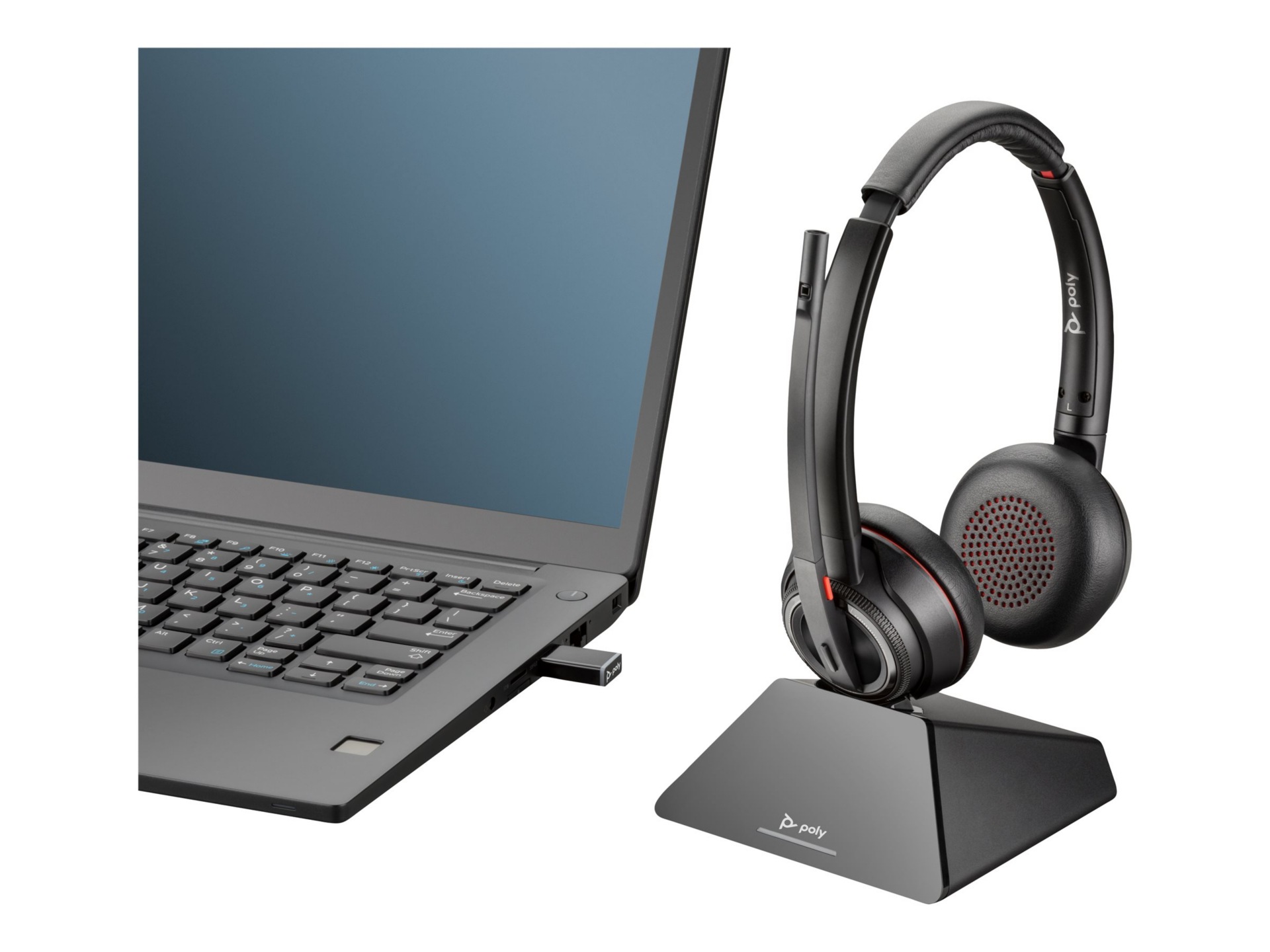 Thumbnail 2 of 15 for Poly Savi 8220 UC Microsoft Teams Certified DECT 1920-1930 MHz USB-A Headset