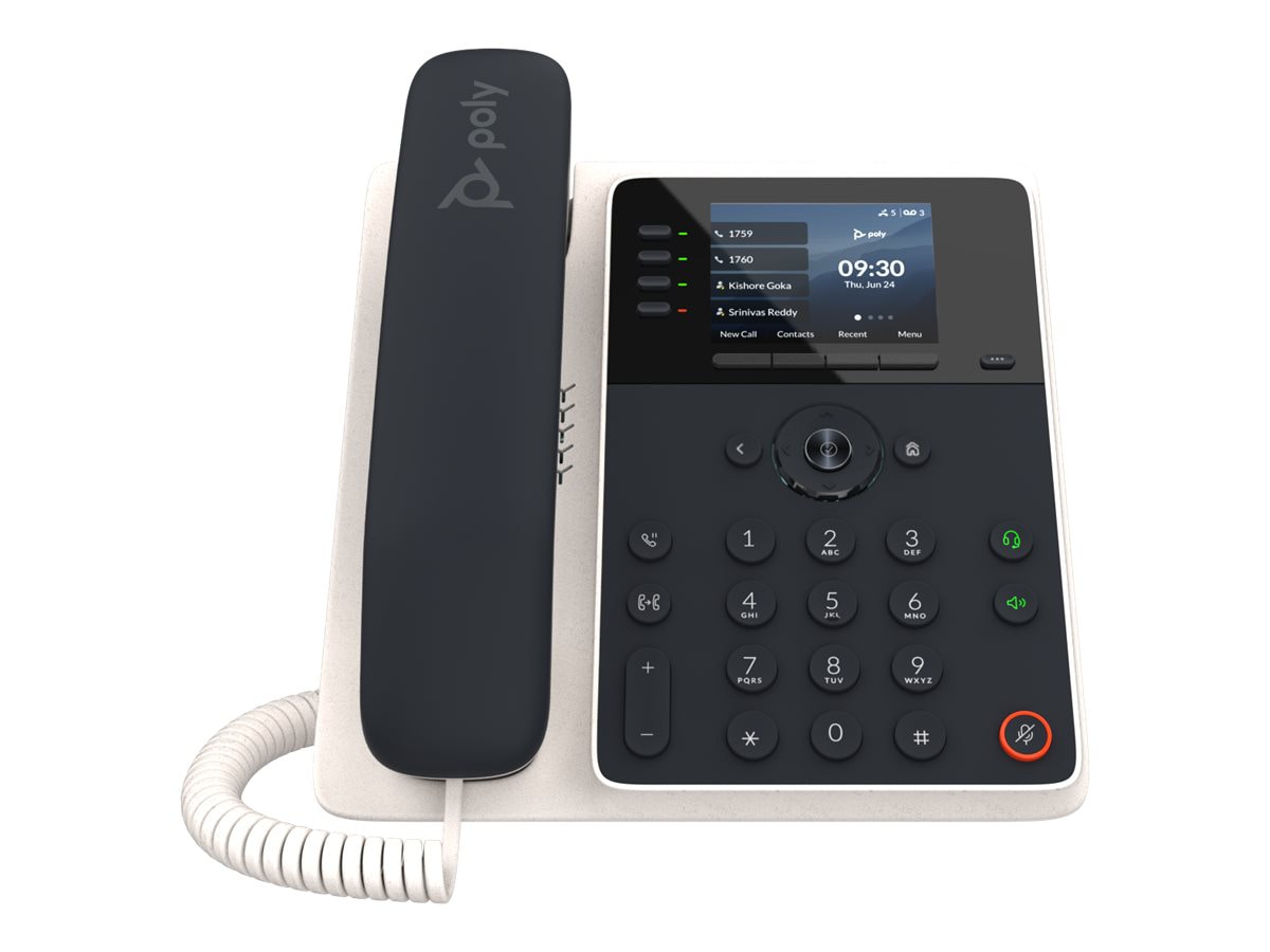 Poly Edge E220 IP Phone - Corded - Corded - Bluetooth - Desktop, Wall Mount