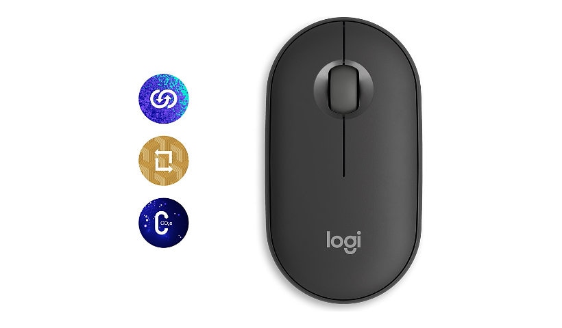 Logitech Pebble Mouse 2 M350s Slim Bluetooth Wireless Mouse, Tonal Graphite - souris - Bluetooth - graphite ton sur ton