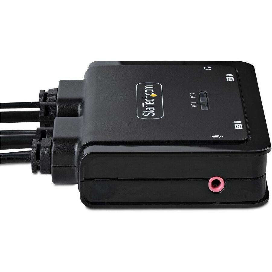Thumbnail 4 of 8 for StarTech.com 2-Port USB-C Cable KVM Switch, 4K 60Hz DisplayPort Output, Compact KVM with 4ft/1.2m Integrated Host Cables
