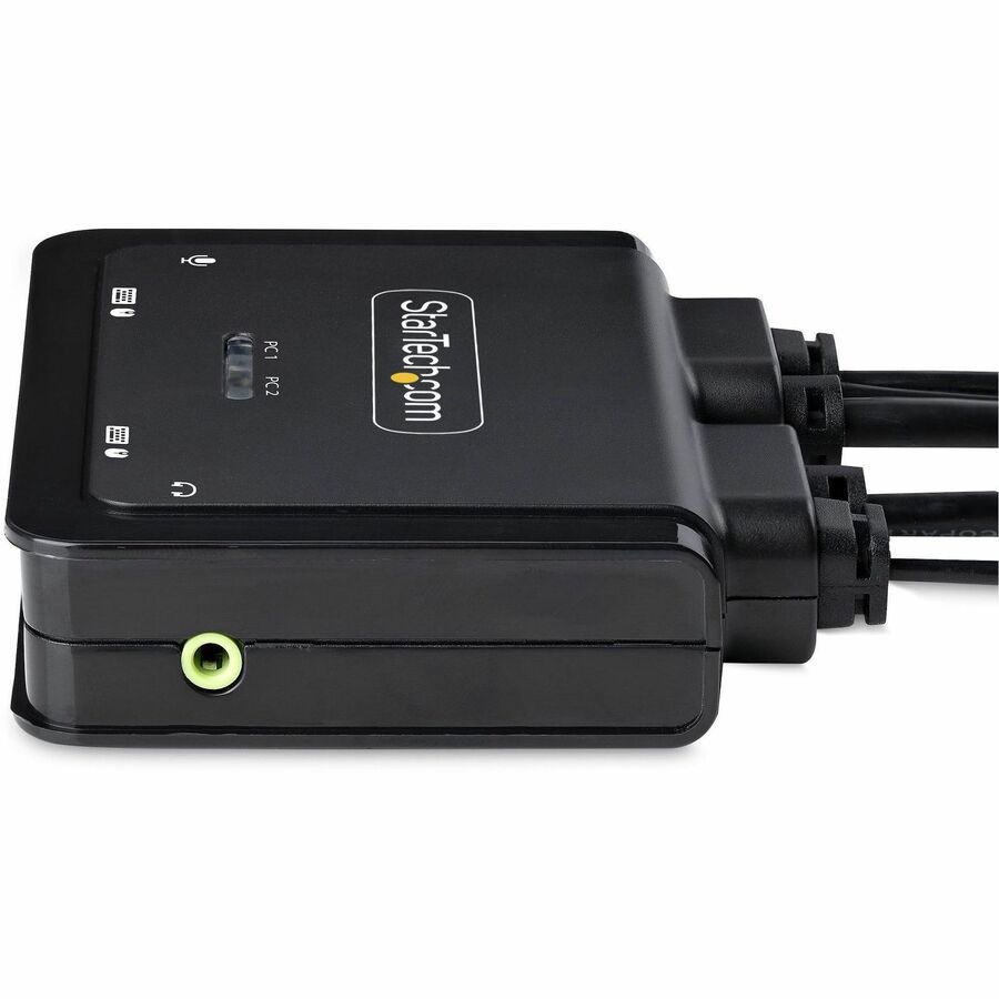 Thumbnail 5 of 8 for StarTech.com 2-Port USB-C Cable KVM Switch, 4K 60Hz DisplayPort Output, Compact KVM with 4ft/1.2m Integrated Host Cables