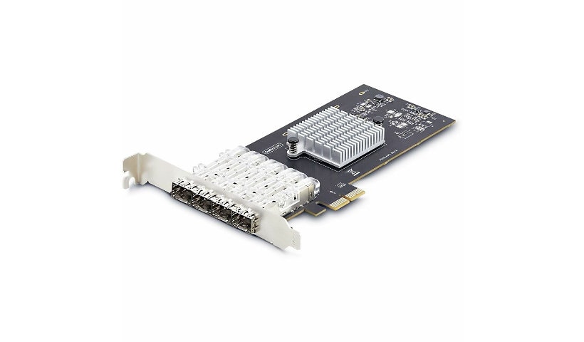 StarTech.com 4-Port GbE SFP Network Card, PCIe 2.0, Intel I350-AM4, 1000BASE Copper/Fiber Optic, Gigabit Ethernet NIC