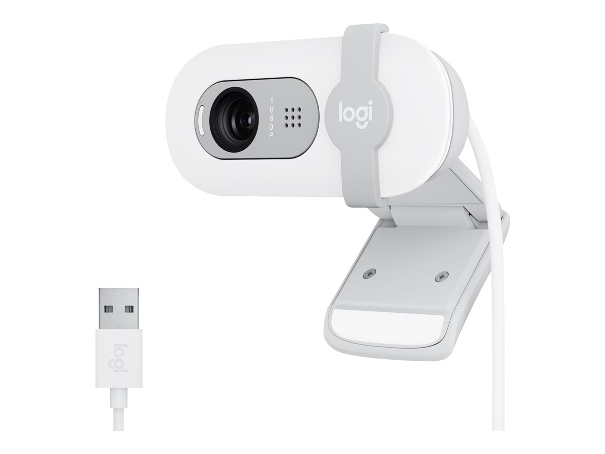Logitech Brio 100 Full HD Webcam for Meetings and Streaming, Off-white - we