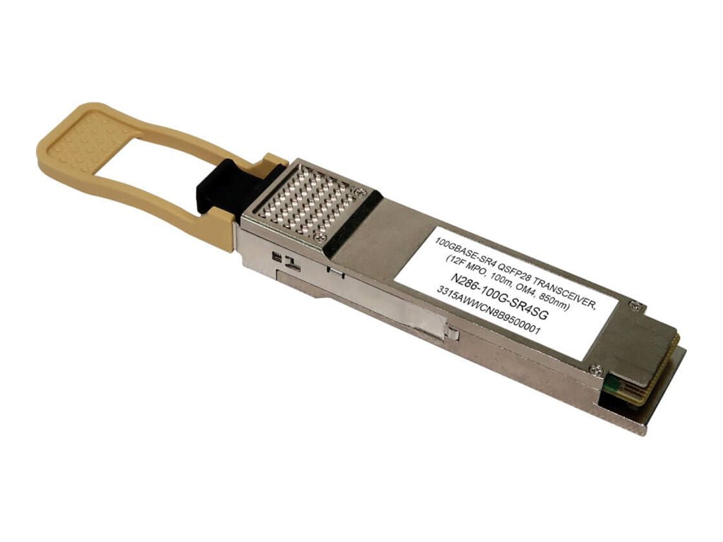 Tripp Lite series 100GBase-SR4 QSFP28 Transceiver, 100G 850nm, 100m MPO MMF