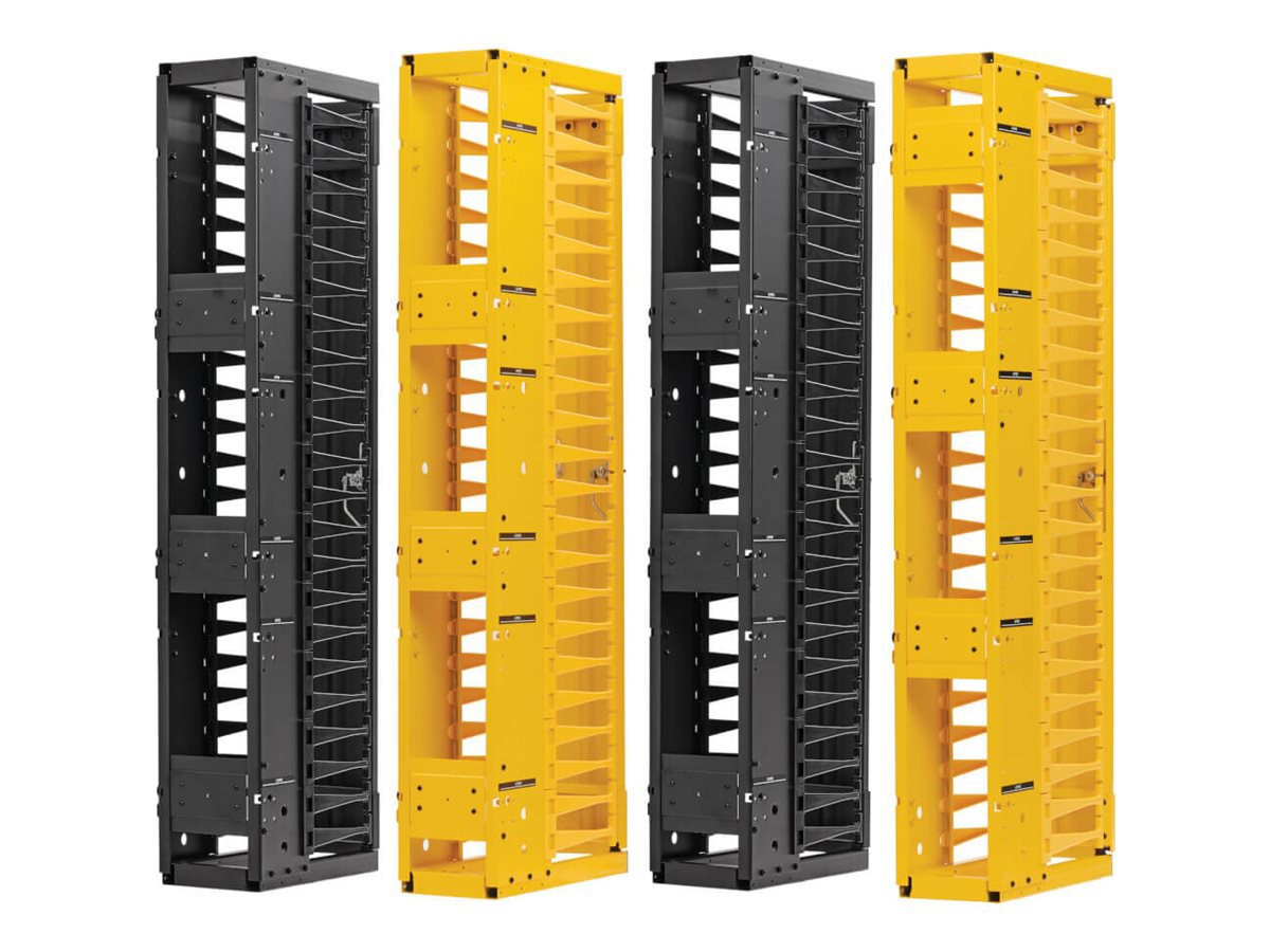 Tripp Lite Vertical Cable Manager Deep Double Finger Duct Double Sided 6" Wide Yellow/Black