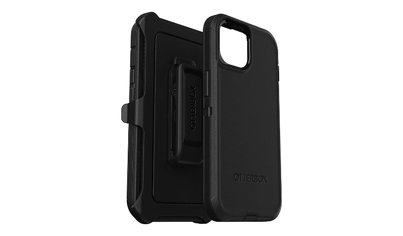 OtterBox Defender Carrying Case (Holster) Apple iPhone 15, iPhone 14, iPhone 13 Smartphone - Black