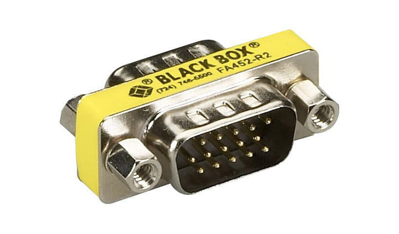 Black Box HD15 VGA M/M Slimline Gender Changer, Male to Male