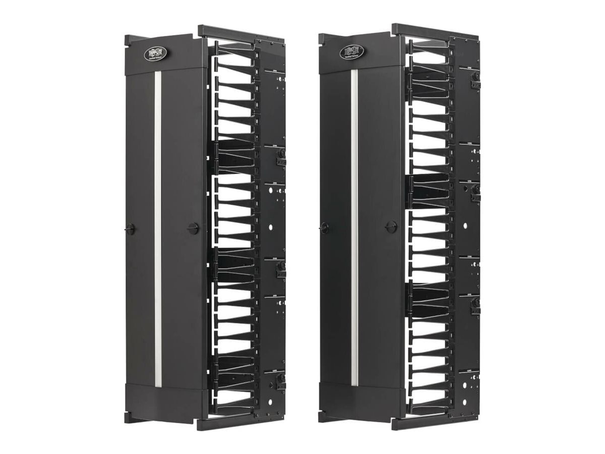 Eaton Tripp Lite Series SmartRack High-Capacity Vertical Cable Manager - Deep Double Finger Duct with Cover, Single