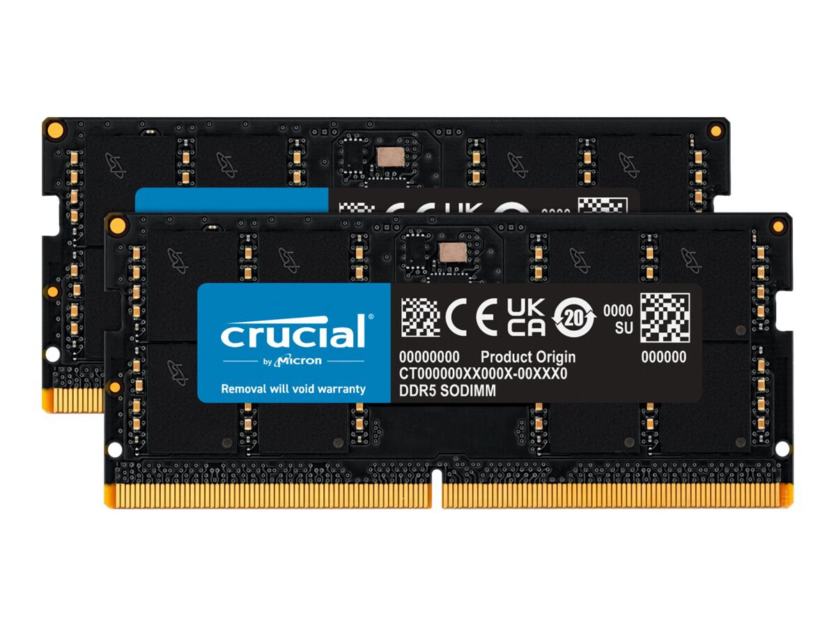 Crucial - DDR5 - kit - 64 Go: 2 x 32 GB - SO-DIMM 262-pin - 5600 MHz / PC5-