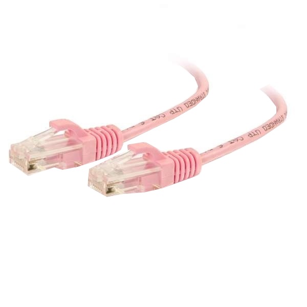 Legrand Q-Series 1' 28AWG CAT6 Slim Unshielded Twisted Pair Patch Cable - Pink