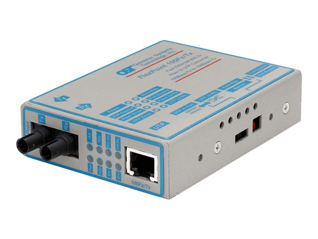 OmniTron FlexPoint 100FX/TX Fast Ethernet Fiber to Copper Media Converter