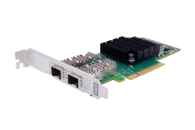 ATTO FastFrame Dual Port 10GbE PCIe 3.0 Smart Network Interface Card