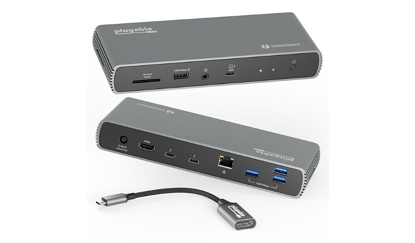 Plugable Thunderbolt 4 Dock with 100W Charging, Dual Monitor Single 8K or Dual 4K Monitor, 2.5G Ethernet, 1x SD, 4x USB