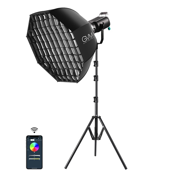 GVM SD200R RGB Bi-Color LED Video Lights Kit with Lantern Softbox