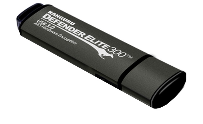 Kanguru Defender Elite300 16GB SuperSpeed USB 3.0 Hardware Encrypted Flash Drive