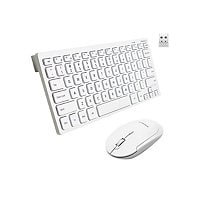 Macally Compact Wireless Keyboard and Mouse Combo for Mac and PC - White