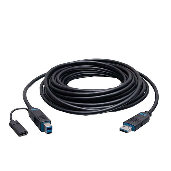 C2G 15ft USB A to USB B Active Optical Cable - USB A to B AOC Cable - USB 3.2 Gen 2 - 10Gbps - Plenum Rated - M/M