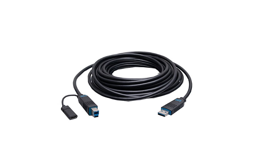C2G 15' USB-A Male to USB-B Male Active Optical Cable - Black