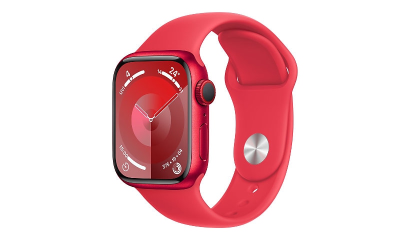 Apple Watch Series 9 (GPS) (PRODUCT) RED - aluminium rouge - montre intelligente avec bande sport - rouge - 64 Go