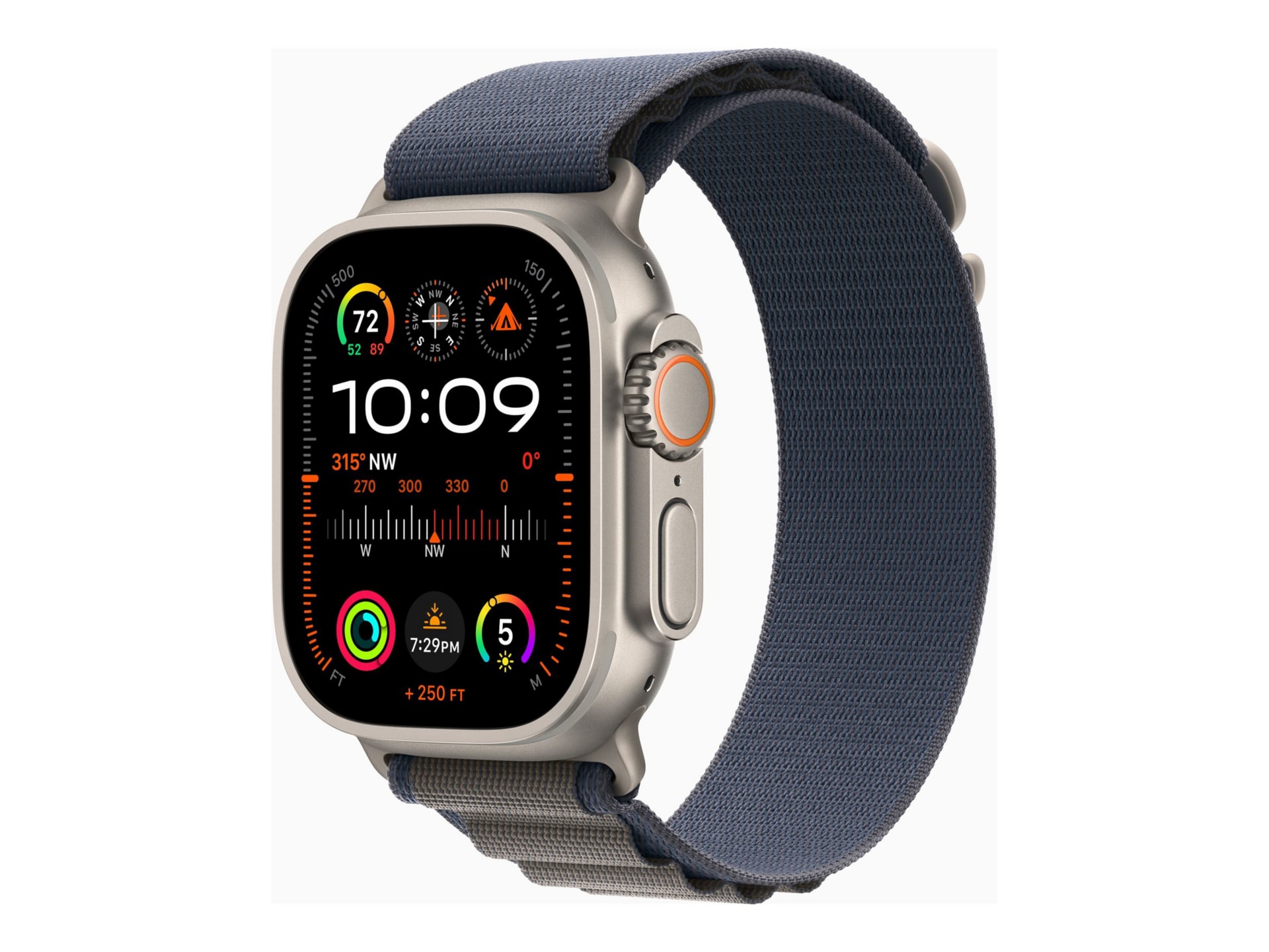 Apple Watch Ultra 2 - titane - montre intelligente avec Boucle Alpine - bleu - 64 Go