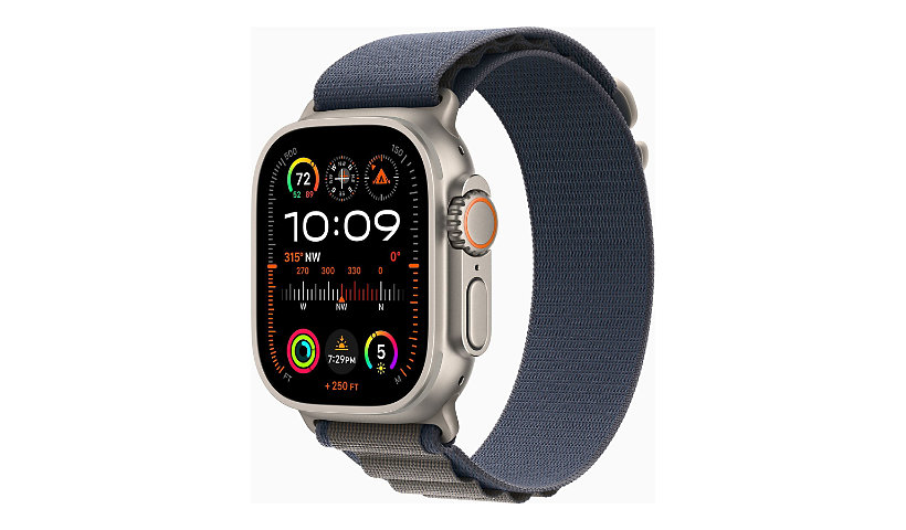 Apple Watch Ultra 2 - titane - montre intelligente avec Boucle Alpine - bleu - 64 Go