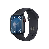Apple Watch Series 9 (GPS + Cellular) - midnight aluminum - smart watch with sport band - midnight - 64 GB